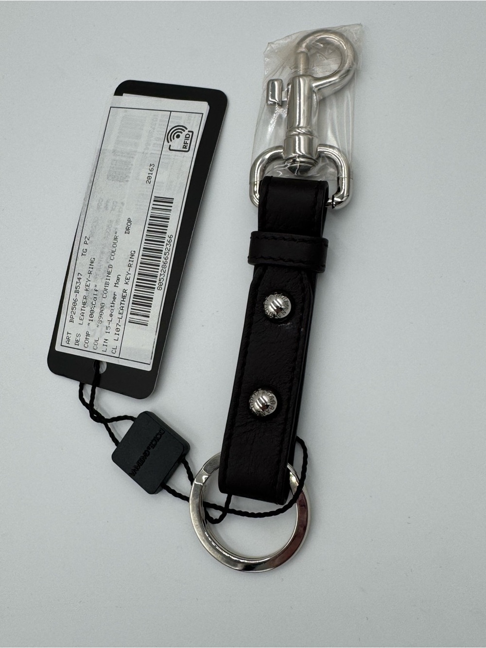 Dolce & Gabbana Dark Brown Leather Keychain with Silver Hardware NWT - Picture 4 of 6